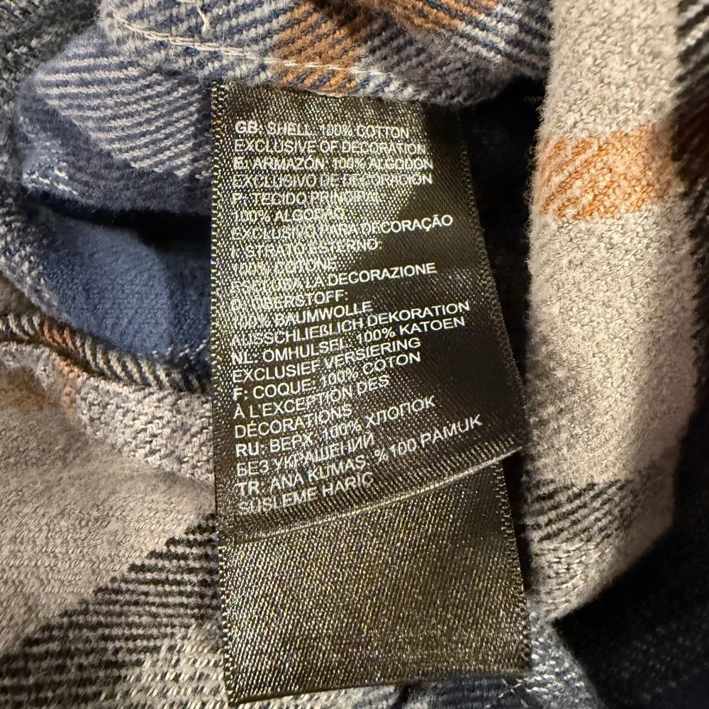 The North Face Mens Plaid Flannel‎ Long Sleeve Button Down Shirt Blue Grey Small